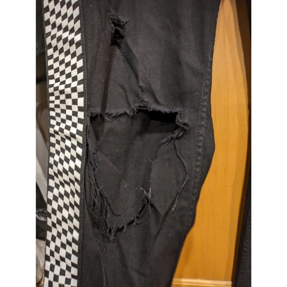 Empyre Jeans‎ Mens 38 Recoil Stretch Black Skinny Checker Race Print Destroy - Picture 5 of 6